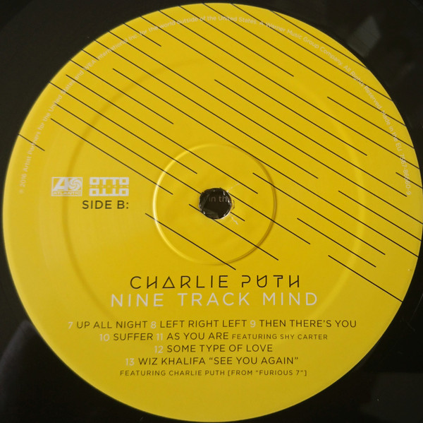 【即発送可】Charlie Puth Nine Track MindレコードLP Amazon.com: Nine Track Mind: Limited Edition: CDs & Vinyl