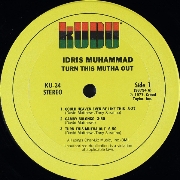 Idris Muhammad – Turn This Mutha Out – Doogan records