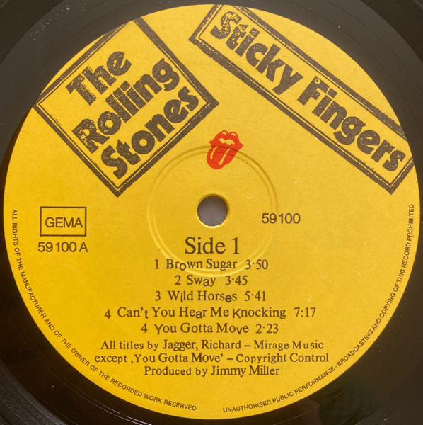 The Rolling Stones – Sticky Fingers – Doogan records